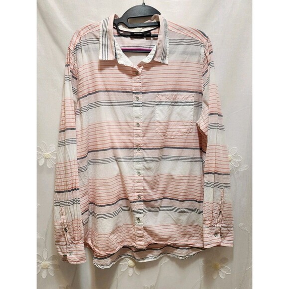 A New Approach Womens XL Pink Shirt Button up Stripes Preppy Feminine Soft Girl - Picture 1 of 16